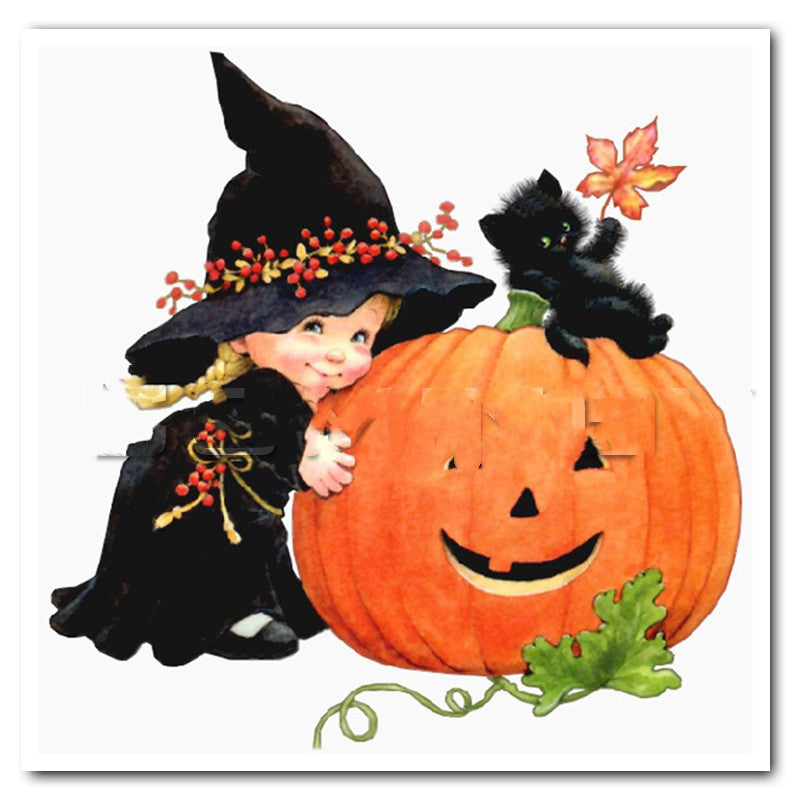 Halloween Cat Diamond Painting Kit - Embroidery Cross Stitch Art for Home Decor