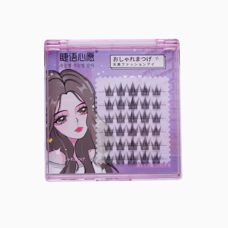 False Eyelashes Caramel Guppy 6 Rows Natural Long Style for Eye Makeup