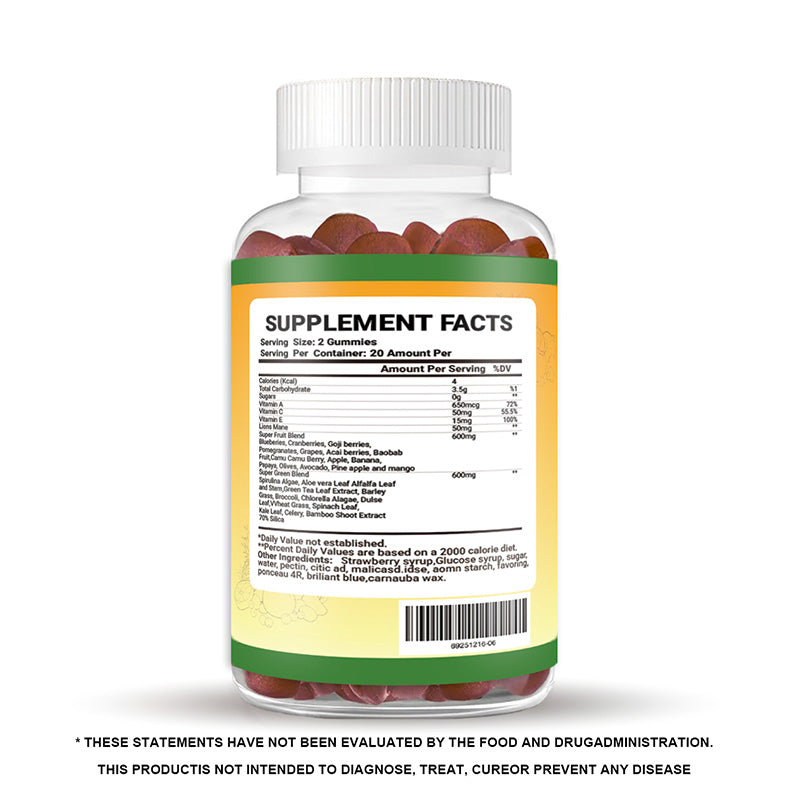 Fruit and Vegetable Gummies - Daily Nutritional Supplement - 40 Count
