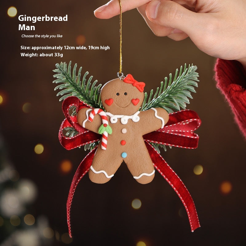 Christmas Hanging Decorations Set - Festive PVC & Plush Ornaments for Holiday Home Decor