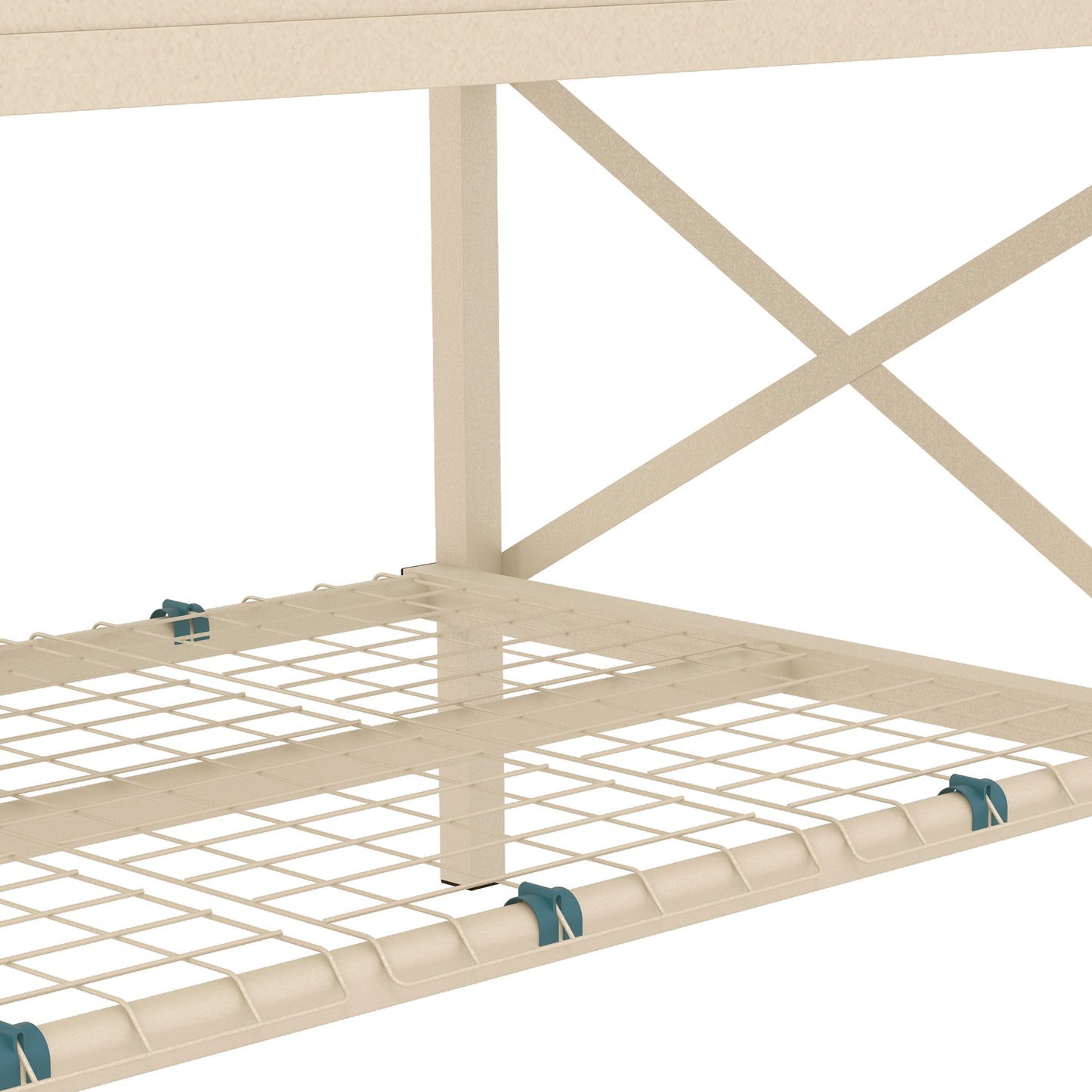 Galvanized Raised Garden Bed with Legs and Storage Shelf - Cream, 41x21 Inches