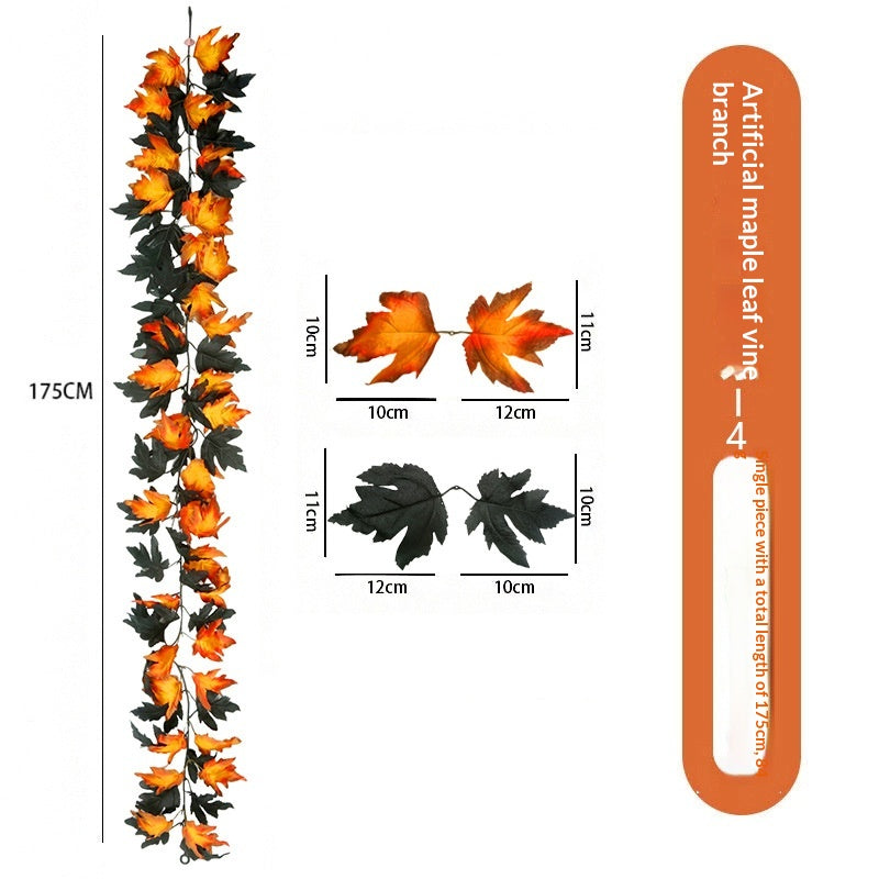 Artificial Maple Leaf Vine Wall Hanging Decoration for Halloween & Fall