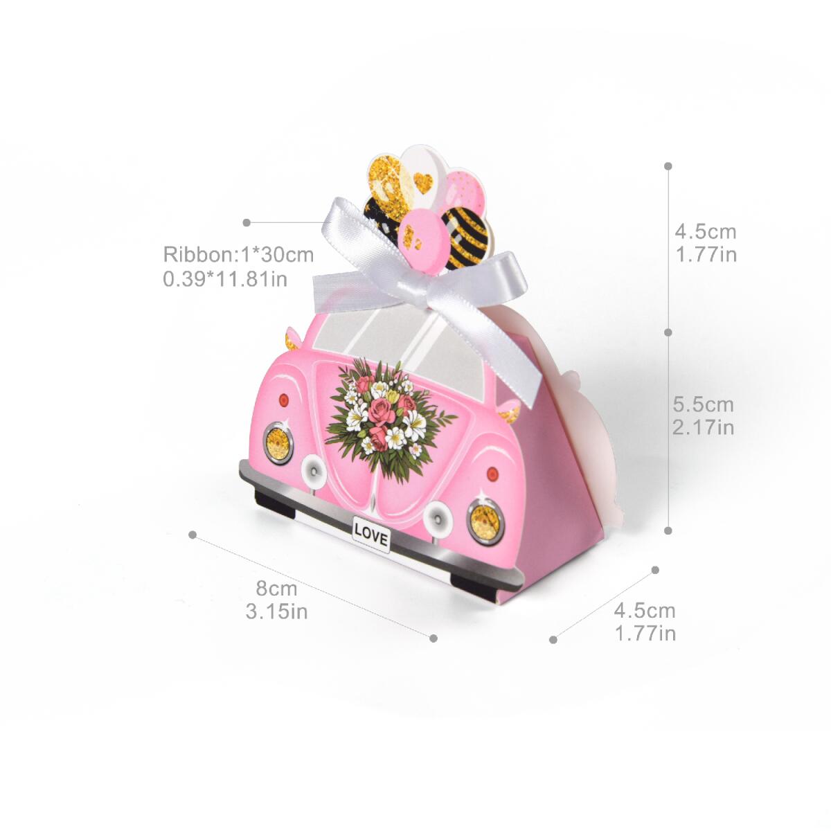 20-Pack Pink Wedding Party Favor Treat Boxes - 10x8x4.5cm