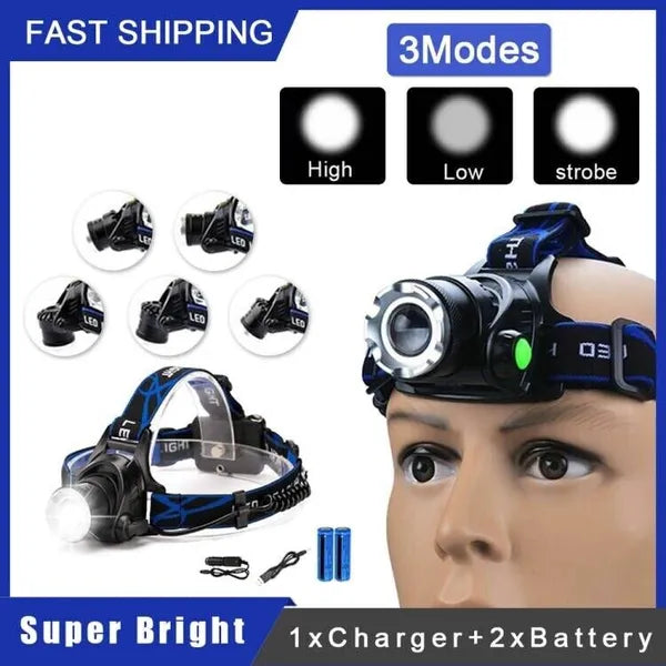 Rechargeable LED Headlamp - Lightweight & Portable Work Light