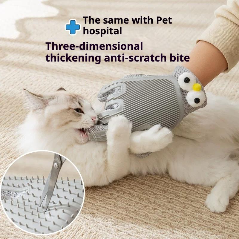 Pet Grooming Gloves and Brushes for Cats and Dogs - Hair Removal & Massage - Double-Sided, Anti-Scratch