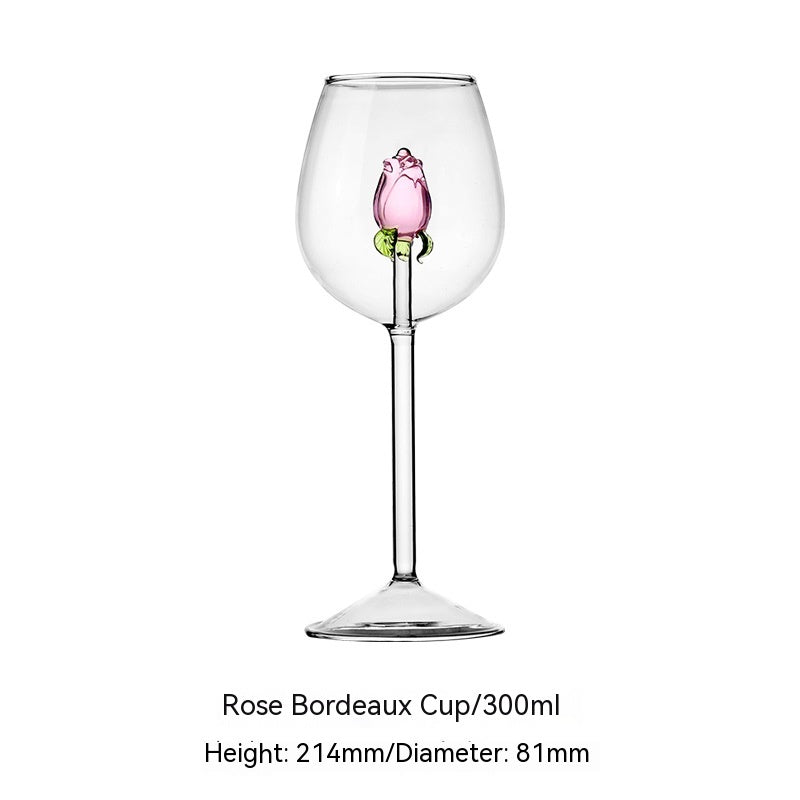 Creative Rose Atmosphere Bordeaux Wine Goblet - Multiple Sizes & Sets