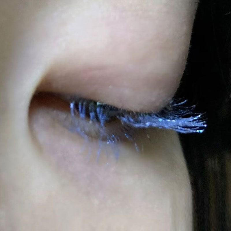Blue Mascara with Glitter for Eye Makeup - Waterproof & Volumizing