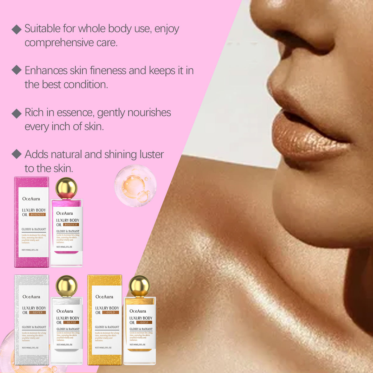 Deep Moisturizing Facial Body Skin Daily Massage Treatment Oil