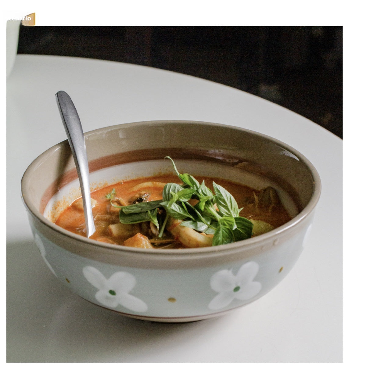Hand Painted Ceramic Soup Bowl - Creative Flower Design, 7 Inch Multi-Color