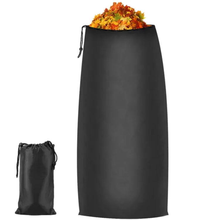 Black Lawn Tractor Leaf Bag 54 Cubic Feet Garden Waste Collector with Drawstring