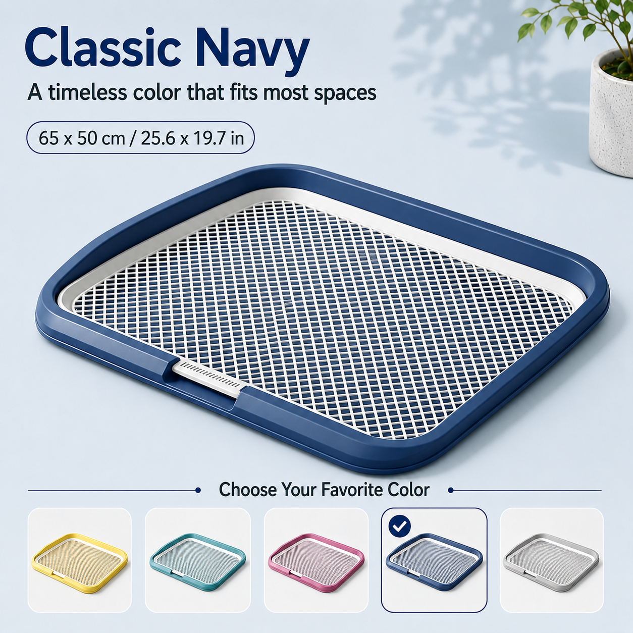 Indoor Dog Potty Tray with Removable Mesh Grid Leak-Proof Puppy Training Toilet