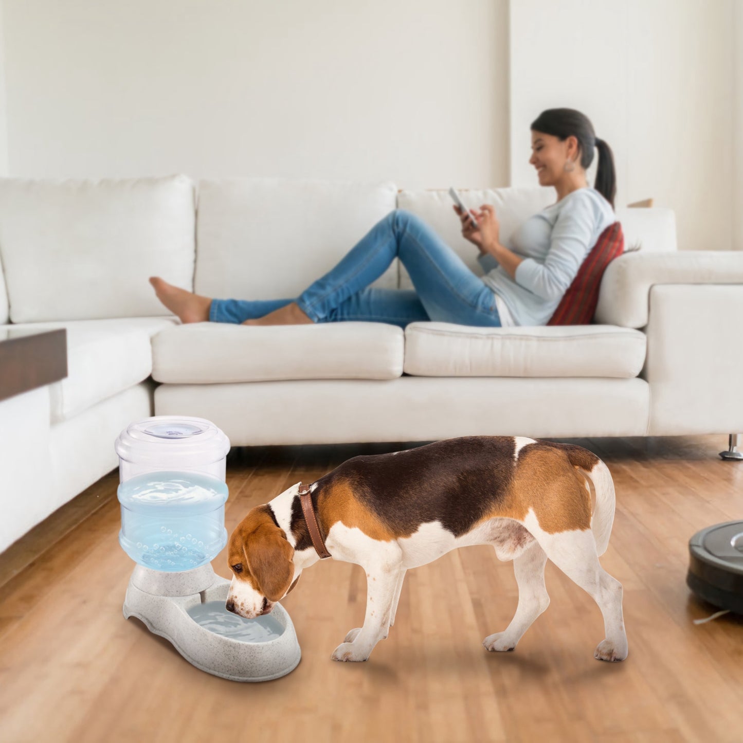3.5L Pet Water Dispenser Self-Dispensing Gravity Feeder for Cats & Dogs
