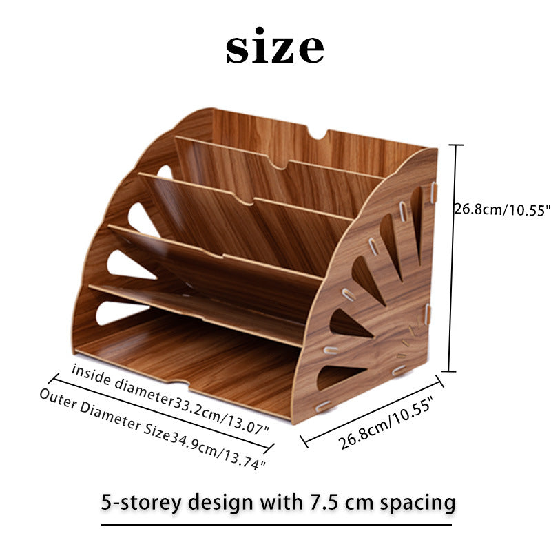Office Document Storage Rack with 5 Shelves - Organizing & Filing Solution