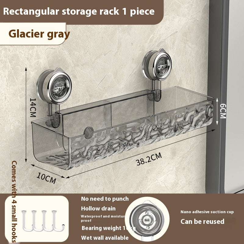 Bathroom Suction Cup Triangle Storage Rack Punch-Free Wall Organizer