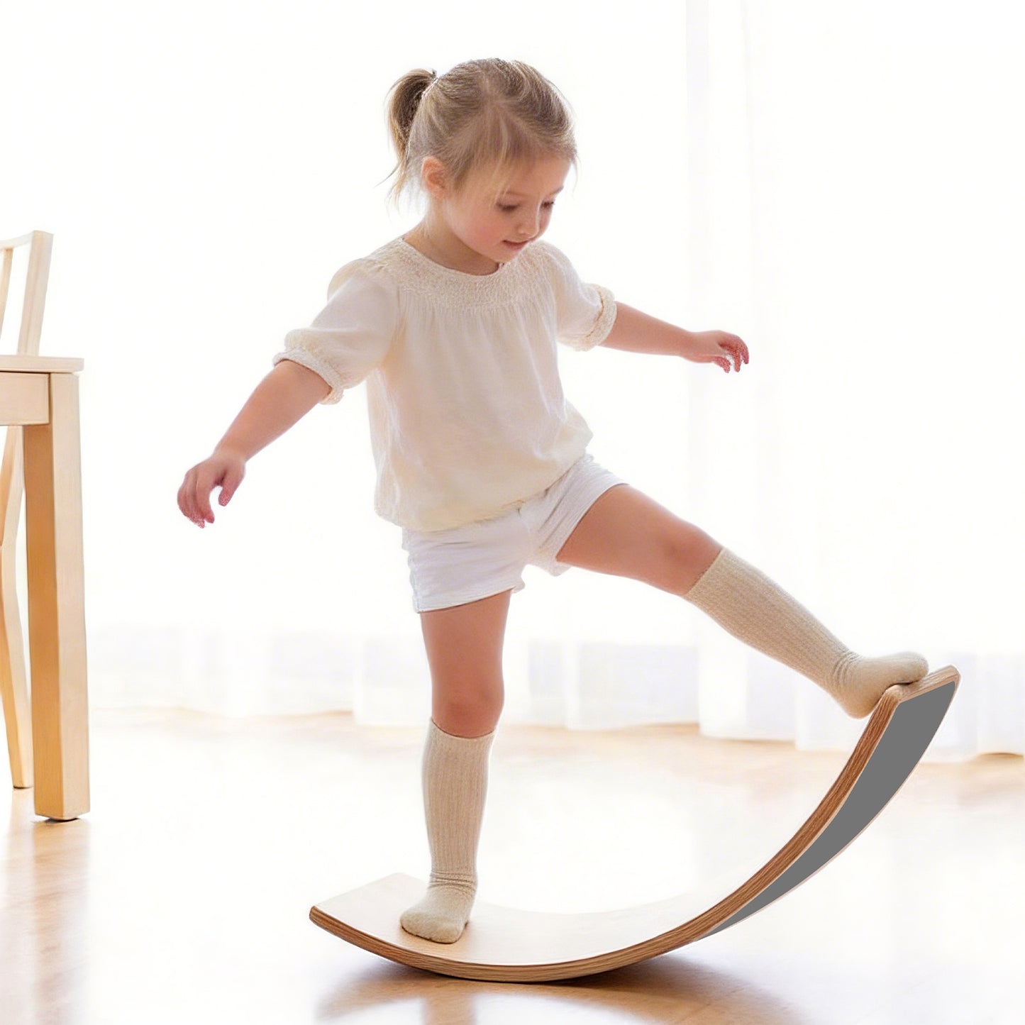 32 Inch Rocker Board Sensory Training Kids Balance Seesaw 300 Lbs