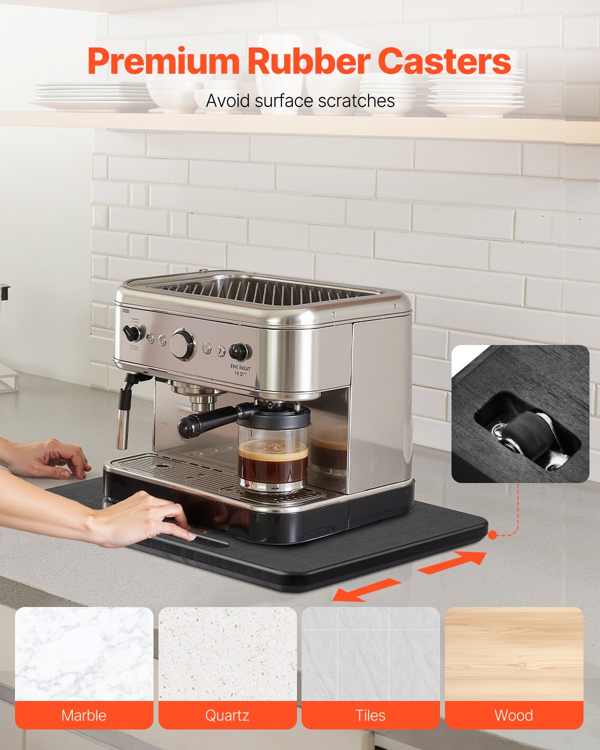 Black Appliance Slider 13x16 Inch Sliding Tray for Heavy Kitchen Appliances