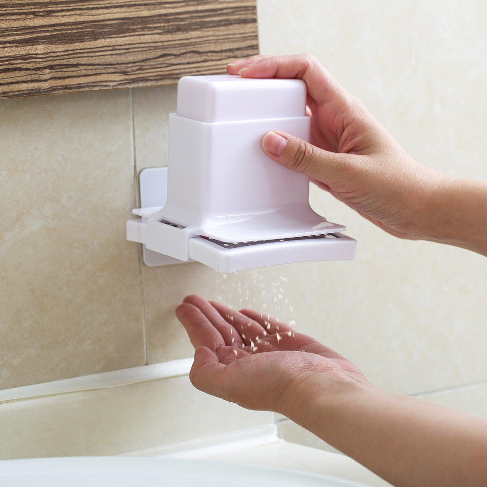 Wall-Mounted Soap Storage Box - Multifunctional Bathroom Organizer in White