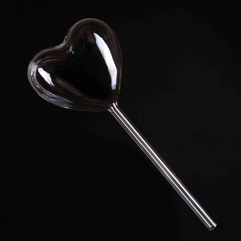 Love Heart Watering Device for Indoor Bonsai and Greenery - Customizable Glass Decor
