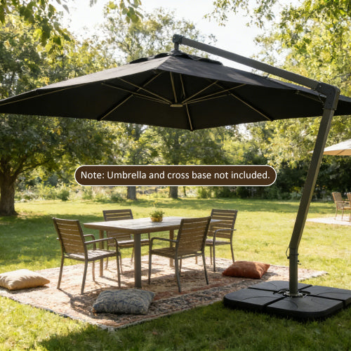 Heavy-Duty Offset Patio Umbrella Stand, Refillable Base With Water Or