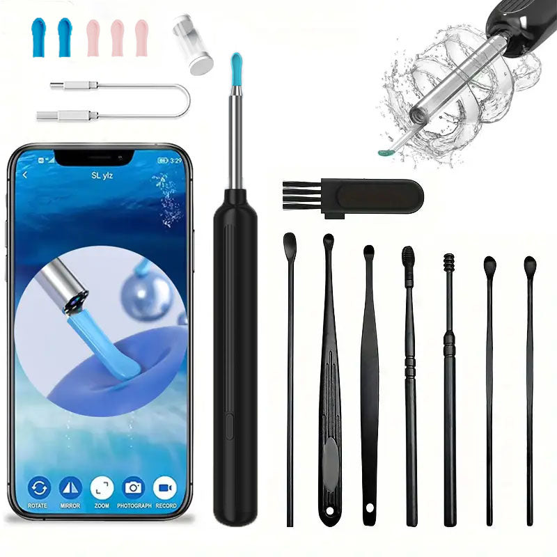Wireless Earwax Removal Tool with 1080P HD Camera and 6 Silicone Tips
