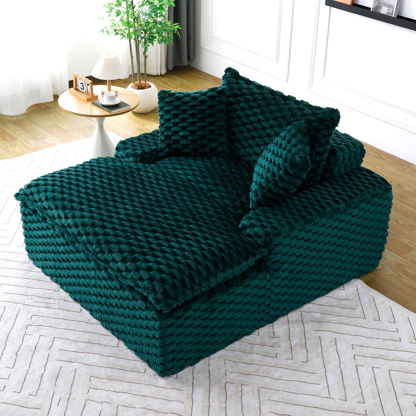 51-Inch Comfort Sofa with Backrest & Pillows - Green