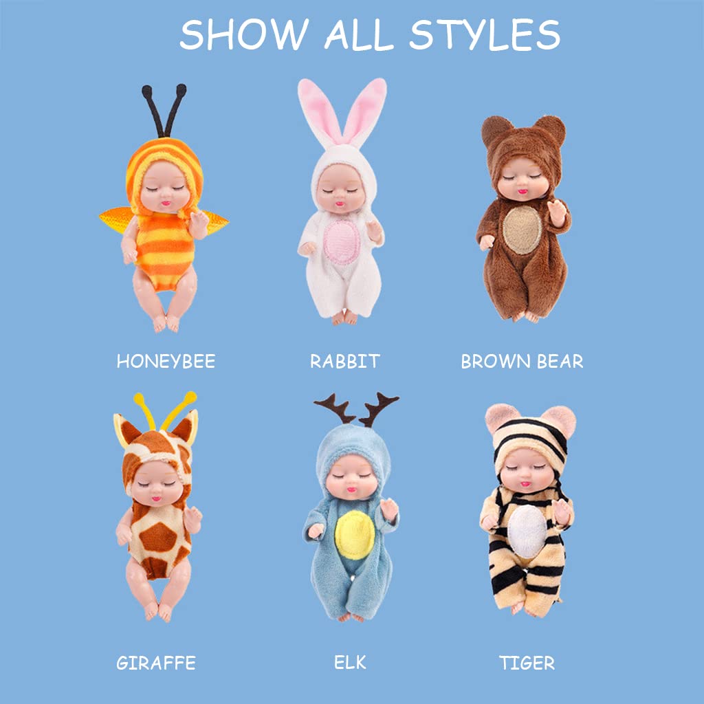 Set of 6 Realistic Baby Plush Dolls - Soft Toy Gift for Girls