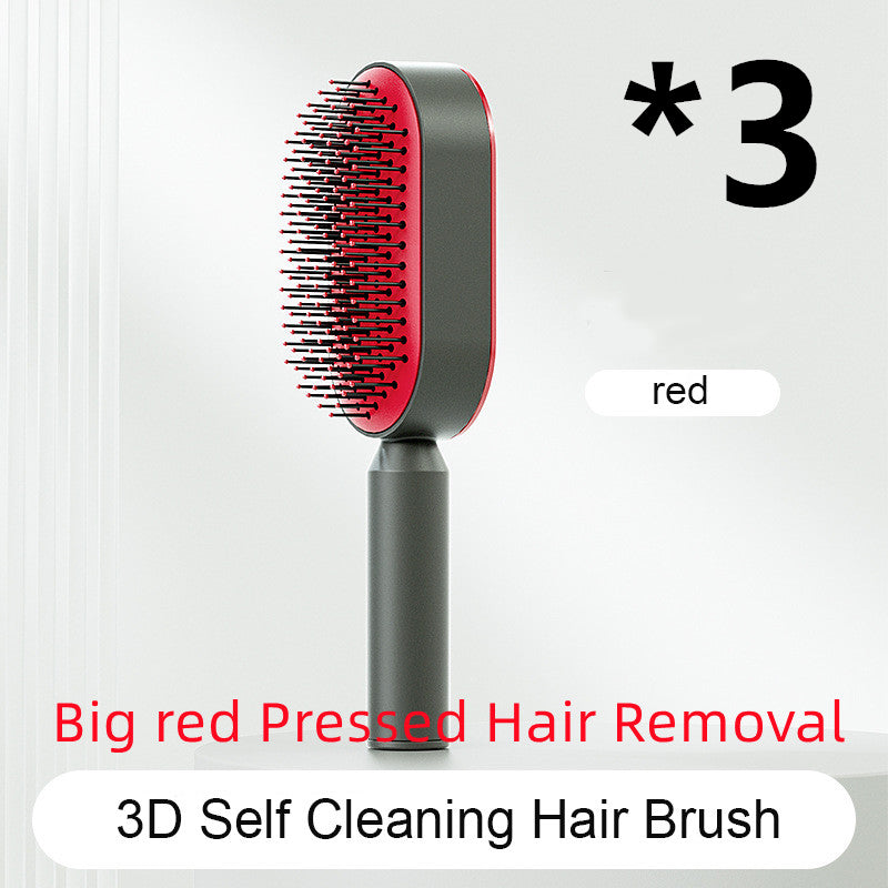 Self-Cleaning Hair Brush with 3D Air Cushion for Scalp Massage & Detangling