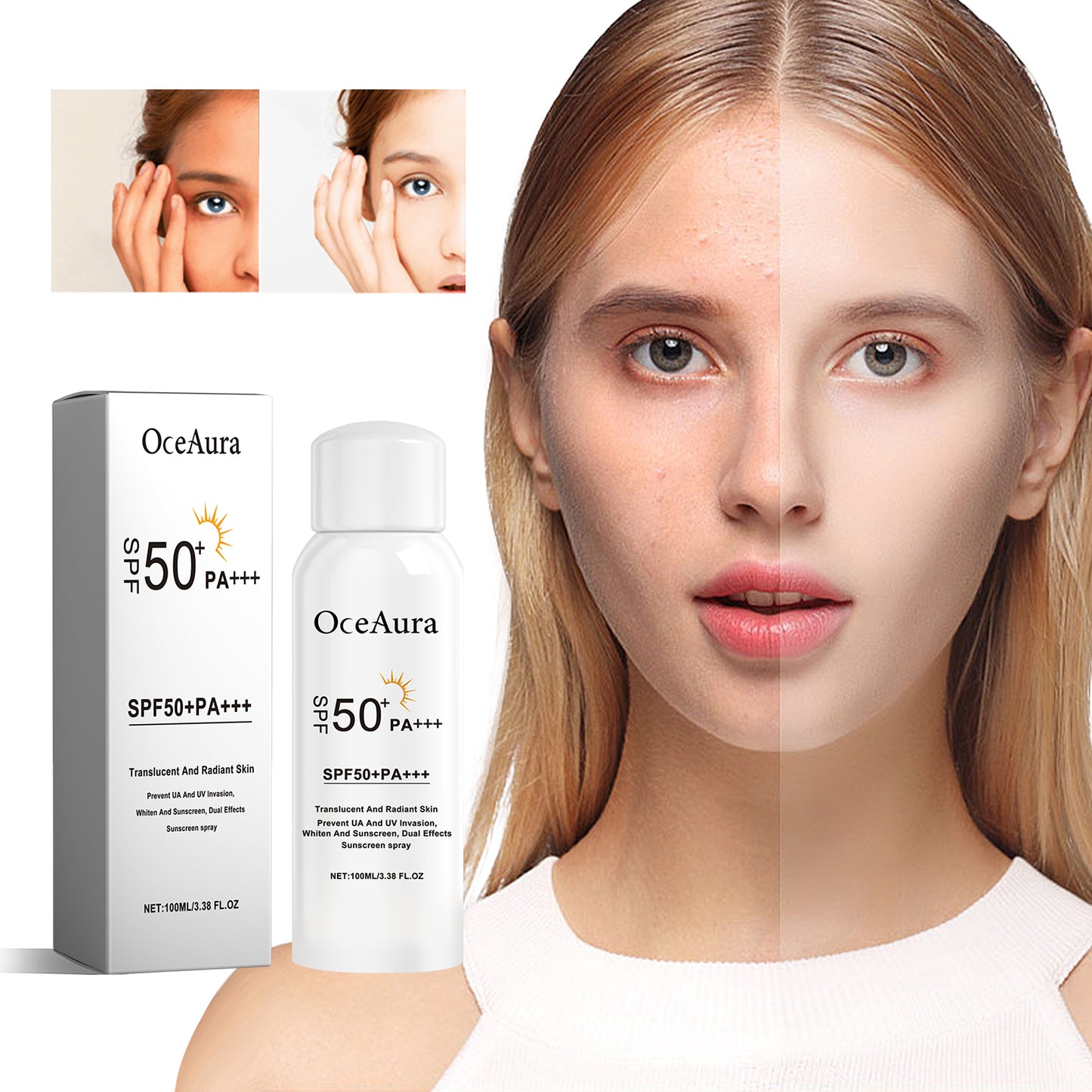 Moisturizing Sunscreen Spray - 100ml UV Protection for Face and Body