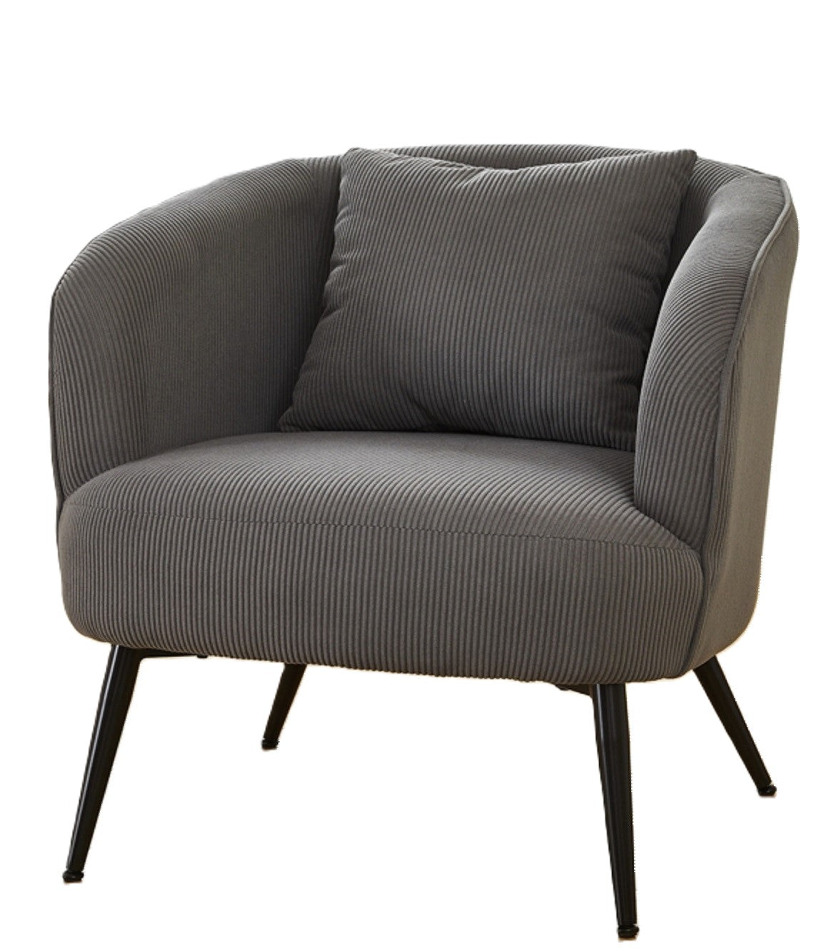 Velvet Accent Chair With Pillow, Modern Upholstered Armchair Metal