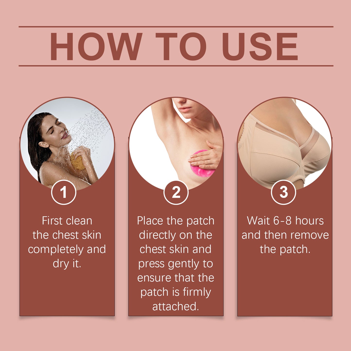 Firming Chest Skin Care Patch - Moisturizing Herbal Breast Treatment - 4 Pack