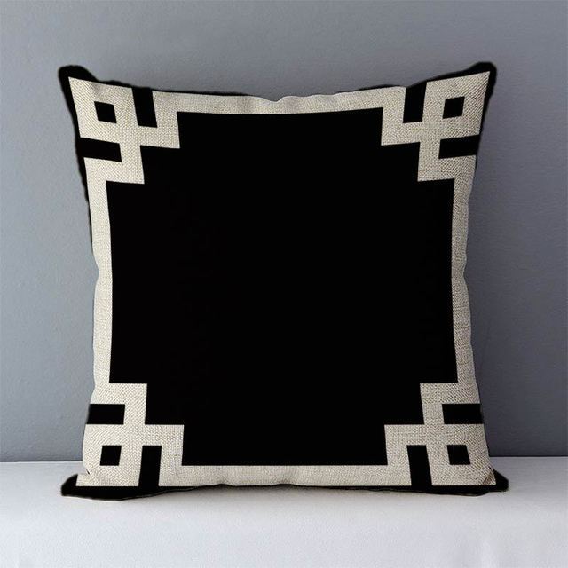 Geometric Abstract Pillow Cover - Modern Linen Cushion Case for Living Room & Bedroom