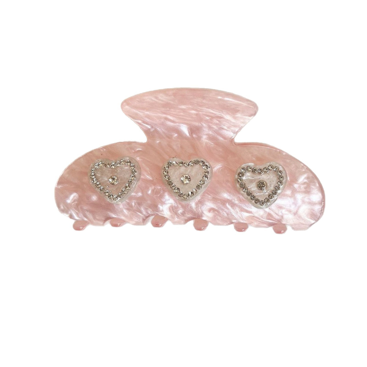 Korean Heart Hair Clip Sparkle Acetate