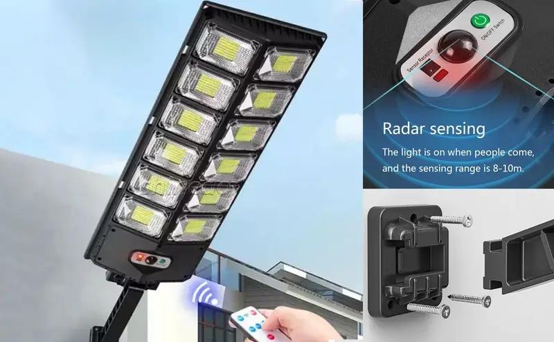 Solar Street Light 360 LED Ultra-Bright Outdoor Garden Lighting - Daylight Mode