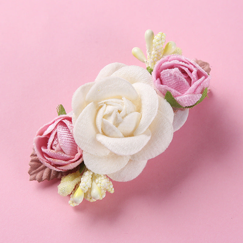 Children's Flower Hair Clip - Pearl Finish