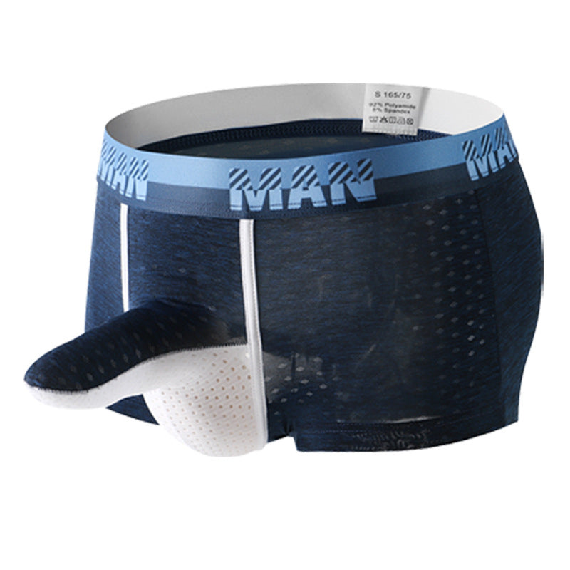 Men's Breathable Ice Silk Briefs - Sexy Middle Waist Underwear for Men