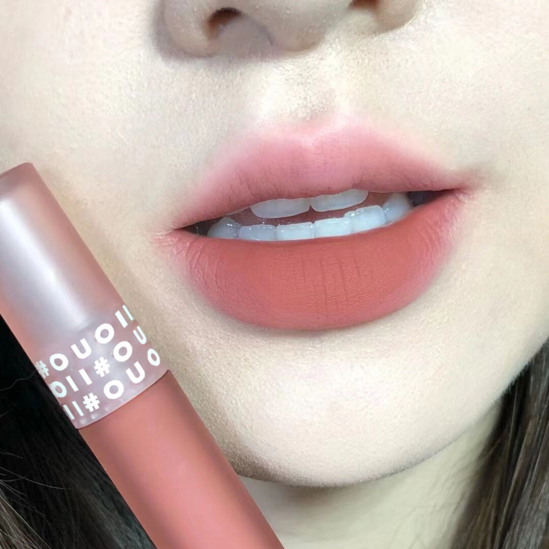 Moisturizing Lip Glaze Set - Matte Non-Stick Lipstick with Cinnamon Oolong Flavour