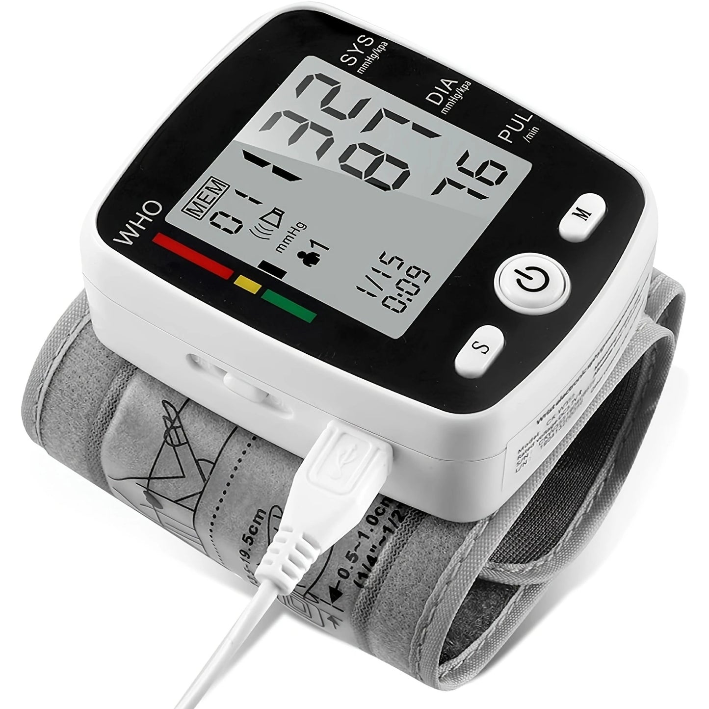 Automatic Wrist Blood Pressure Monitor - Rechargeable Voice Broadcast Cuff