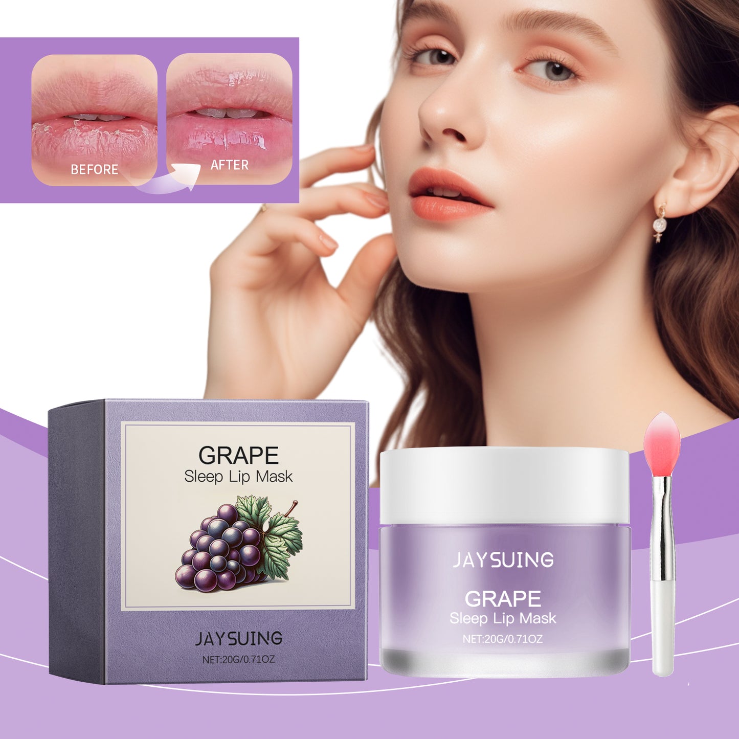 Grape Sleeping Lip Mask - Deep Nourishing & Moisturizing Lip Care Treatment