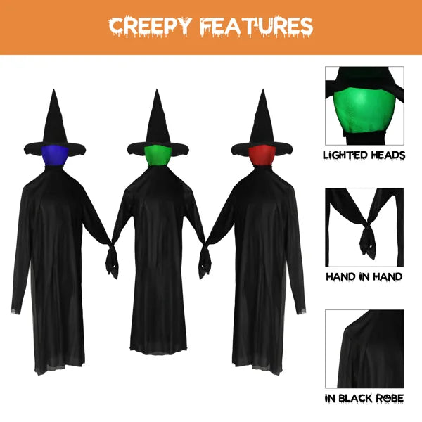 63" Halloween Witch Decoration with LED Lights & Sounds