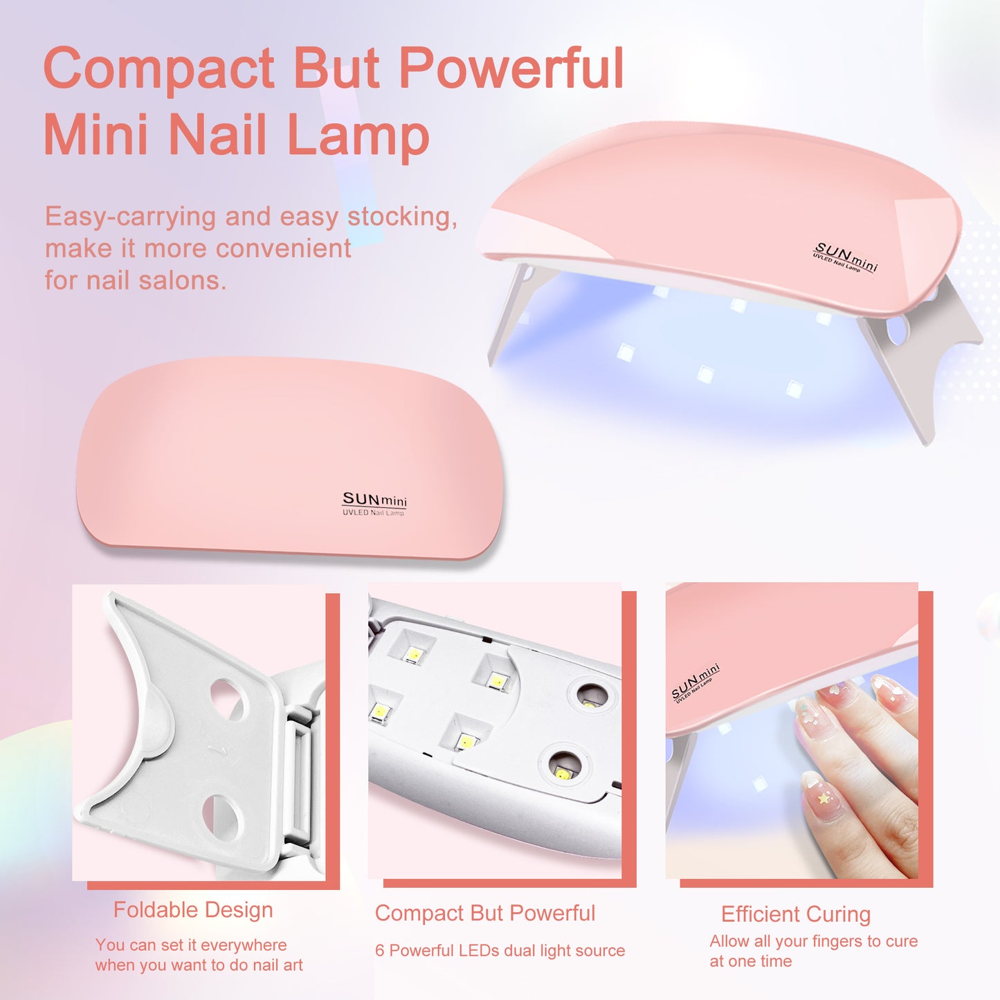 6-Color Poly Gel Nail Extension Kit with UV LED Lamp and Manicure Tools