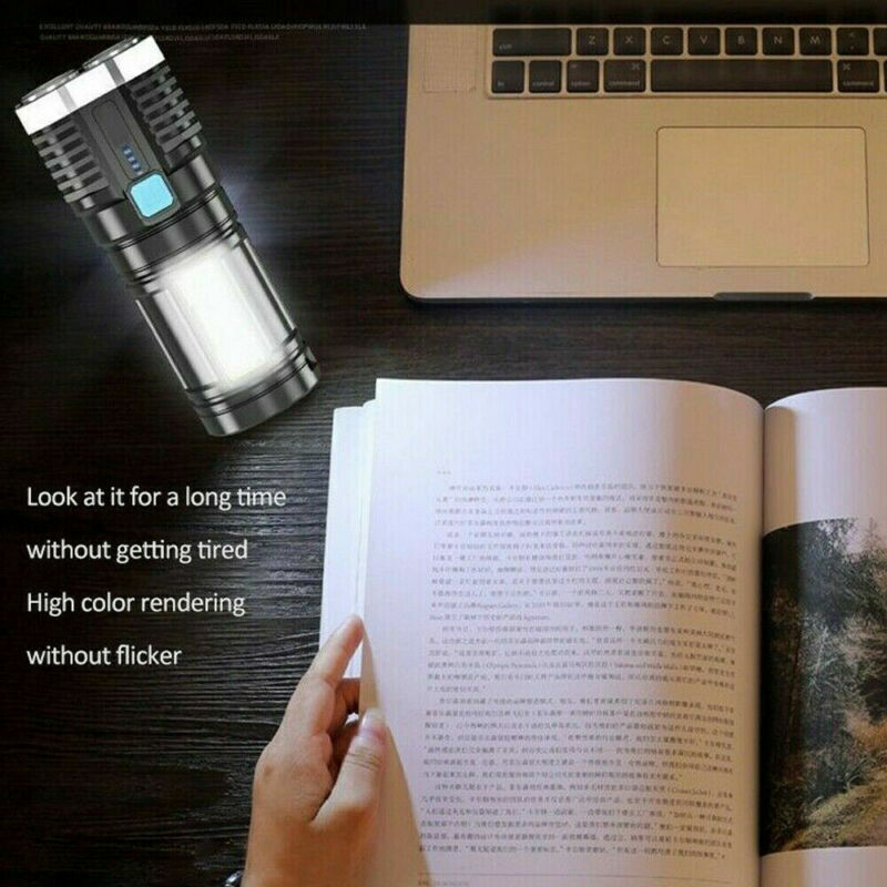 Rechargeable Tactical LED Flashlight with 4 Modes, Waterproof 500m Beam