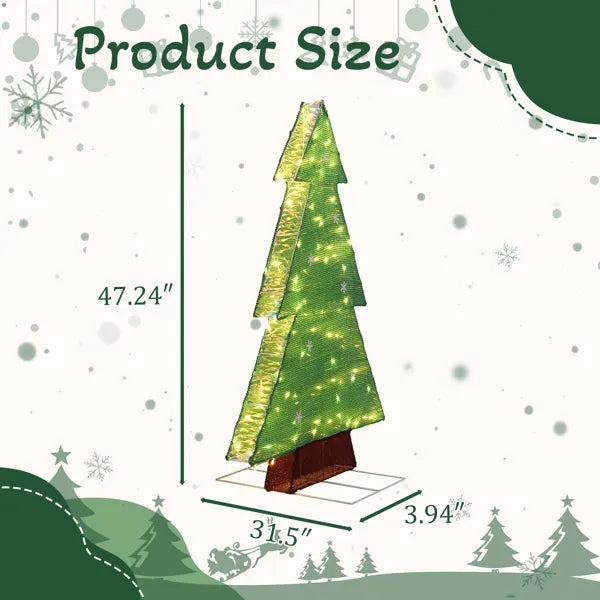 4FT Pre-Lit Christmas Tree with 110 Warm White LED Lights