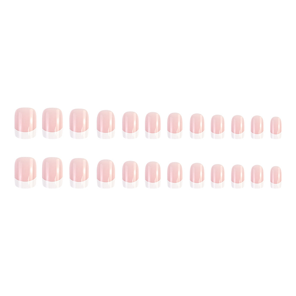 24-Piece Short Square Press-On Nail Tips with Glue and Nail File - Faux Nail Art Kit