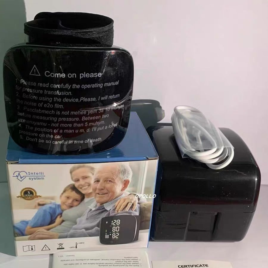 Rechargeable Blood Pressure Monitor Wrist Cuff with Touch Screen Home Healthcare