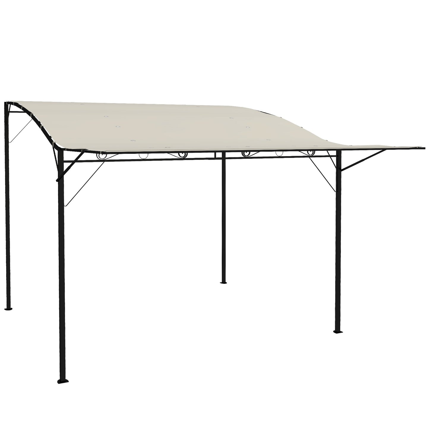 Outdoor Gazebo with Adjustable Canopy - Cream White