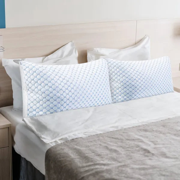 Cooling Memory Foam Pillow Set - Ventilated Gel-Infused Queen Size