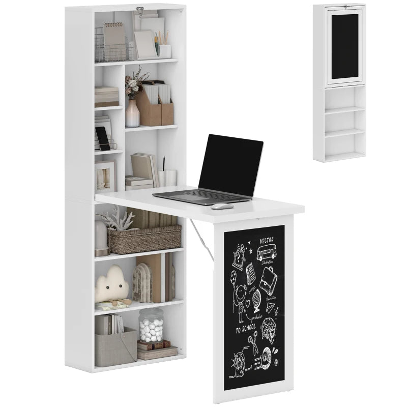 Fold-out Convertible Office Desk, Wall Mount Computer Desk With