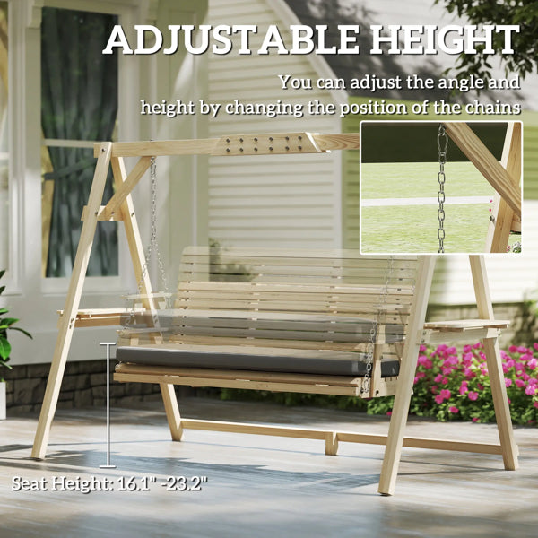 Ergonomic Outdoor Patio Swing Chair with Cushions & Shelves