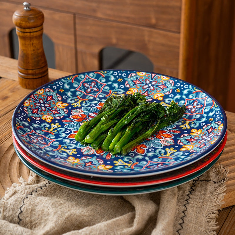 Bohemian Ceramic Platter - Creative Tableware for Kitchen & Dining