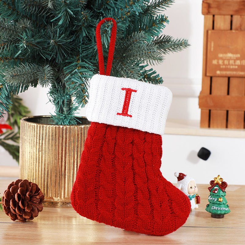 Christmas Stockings Decorative Wool Knitted Socks - Creative Tree Pendant